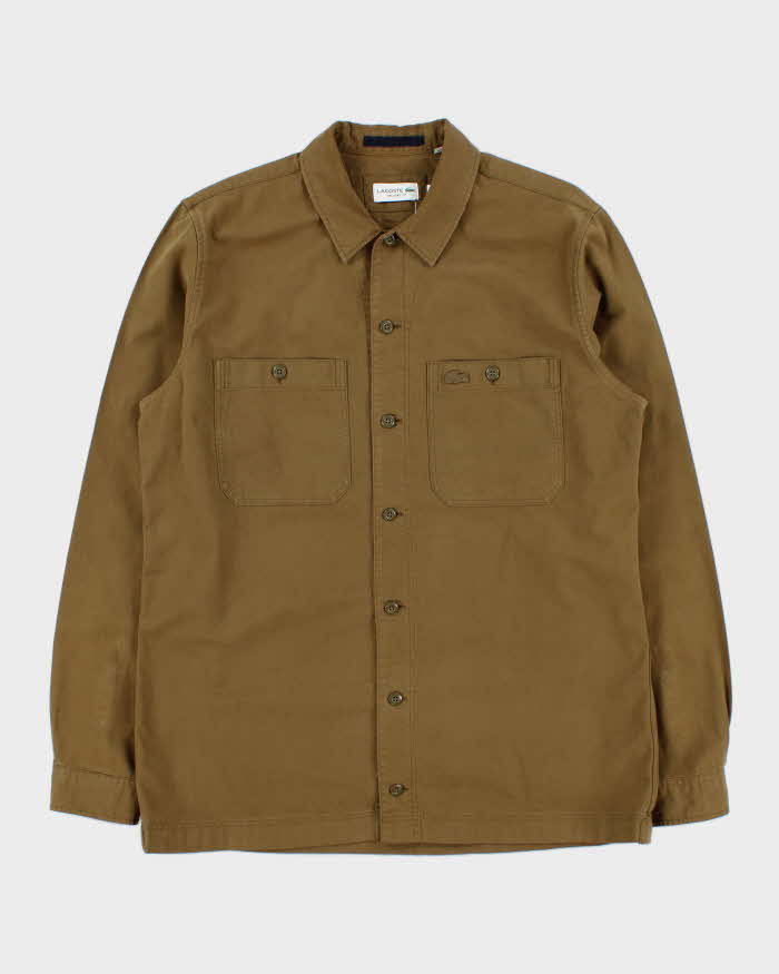 Vintage Lacoste Khaki Canvas Relaxed Fit Utility Over Shirt - M