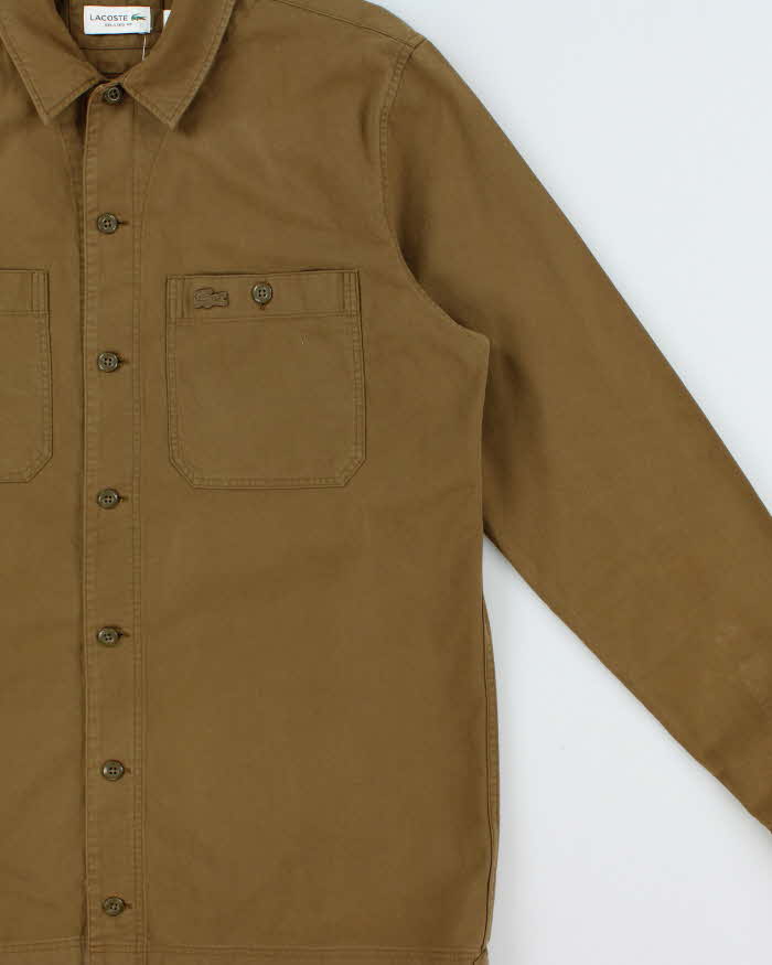 Vintage Lacoste Khaki Canvas Relaxed Fit Utility Over Shirt - M