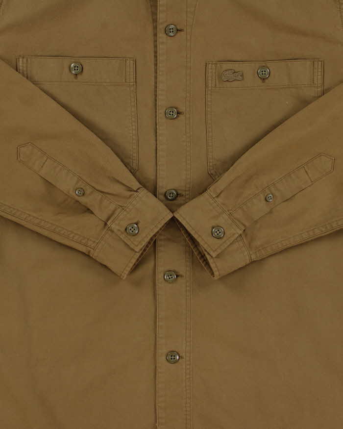 Vintage Lacoste Khaki Canvas Relaxed Fit Utility Over Shirt - M