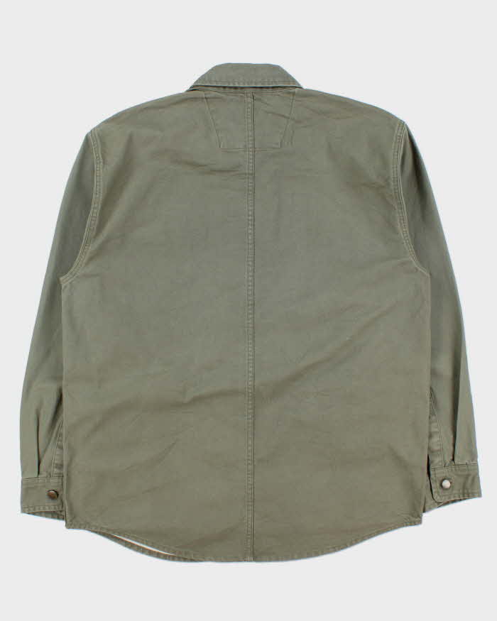 Vintage Carhartt Dusty Olive Montana Heavyweight Rugged Flex Duck Canvas Utility Over Shirt - M