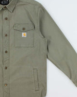 Vintage Carhartt Dusty Olive Montana Heavyweight Rugged Flex Duck Canvas Utility Over Shirt - M