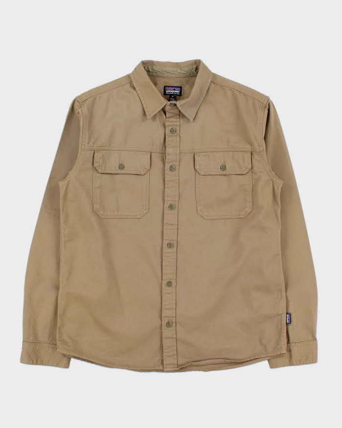 Vintage Patagonia Tan Khaki Heavyweight Fjord Utility Over Shirt - M