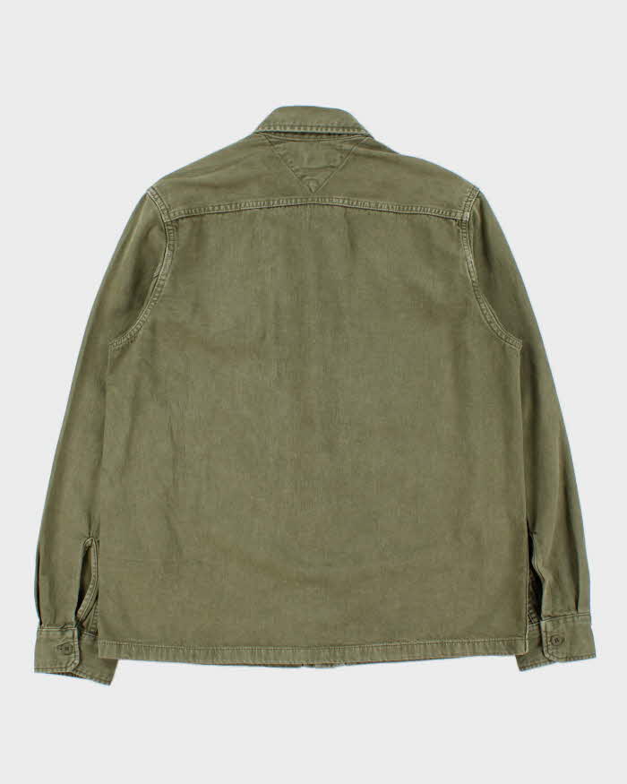 Vintage Tommy Hilfiger Khaki Heavyweight Utility Denim Over Shirt - S