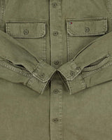 Vintage Tommy Hilfiger Khaki Heavyweight Utility Denim Over Shirt - S