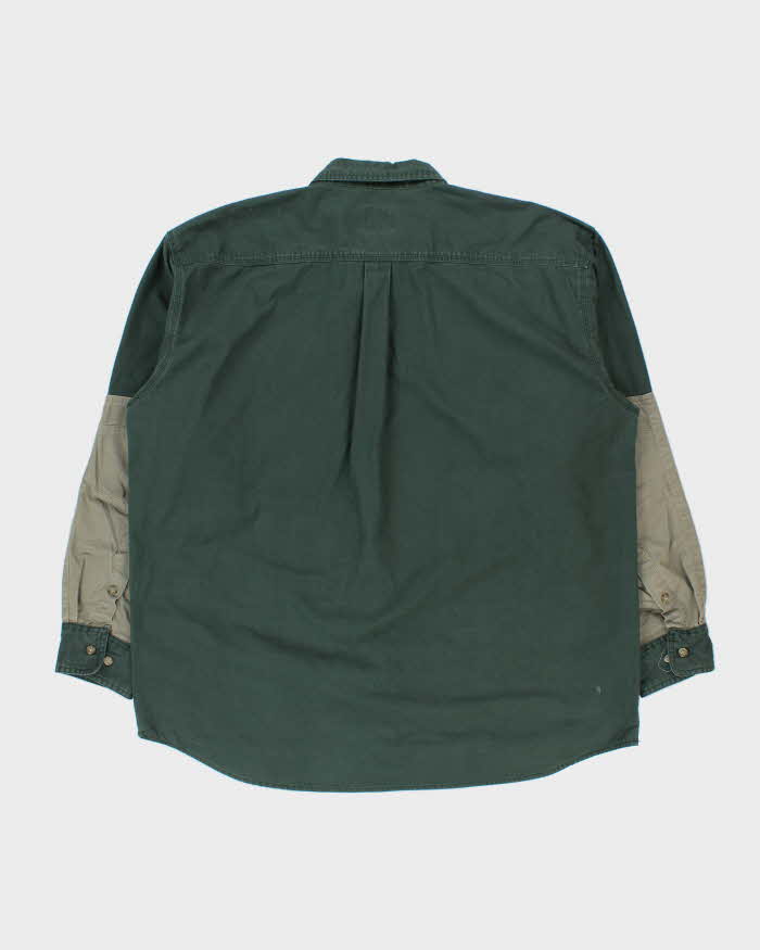 Vintage Cabela's Khaki / Forest Green Heavyweight Long Sleeve Hunting Shirt - XL