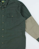 Vintage Cabela's Khaki / Forest Green Heavyweight Long Sleeve Hunting Shirt - XL