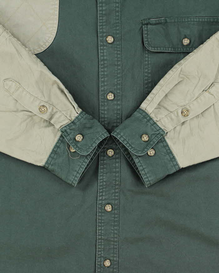 Vintage Cabela's Khaki / Forest Green Heavyweight Long Sleeve Hunting Shirt - XL
