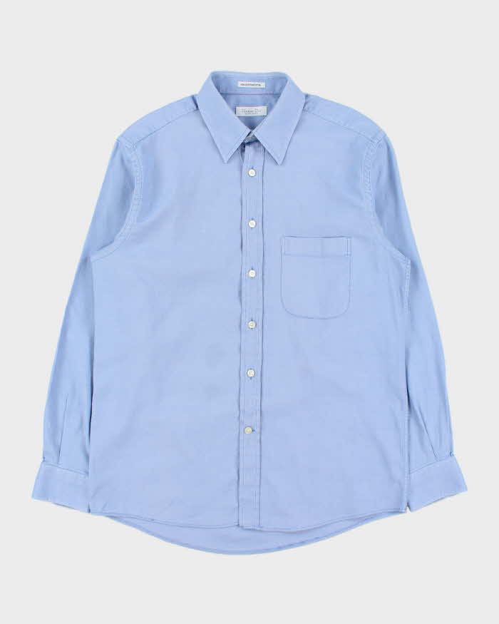 Vintage Y2K 00s Christian Dior Avenue Montaigne Egyptian Chambray Cotton Long Sleeve Shirt - M