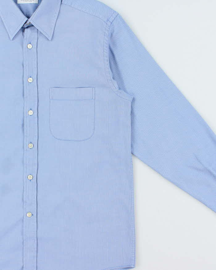 Vintage Y2K 00s Christian Dior Avenue Montaigne Egyptian Chambray Cotton Long Sleeve Shirt - M