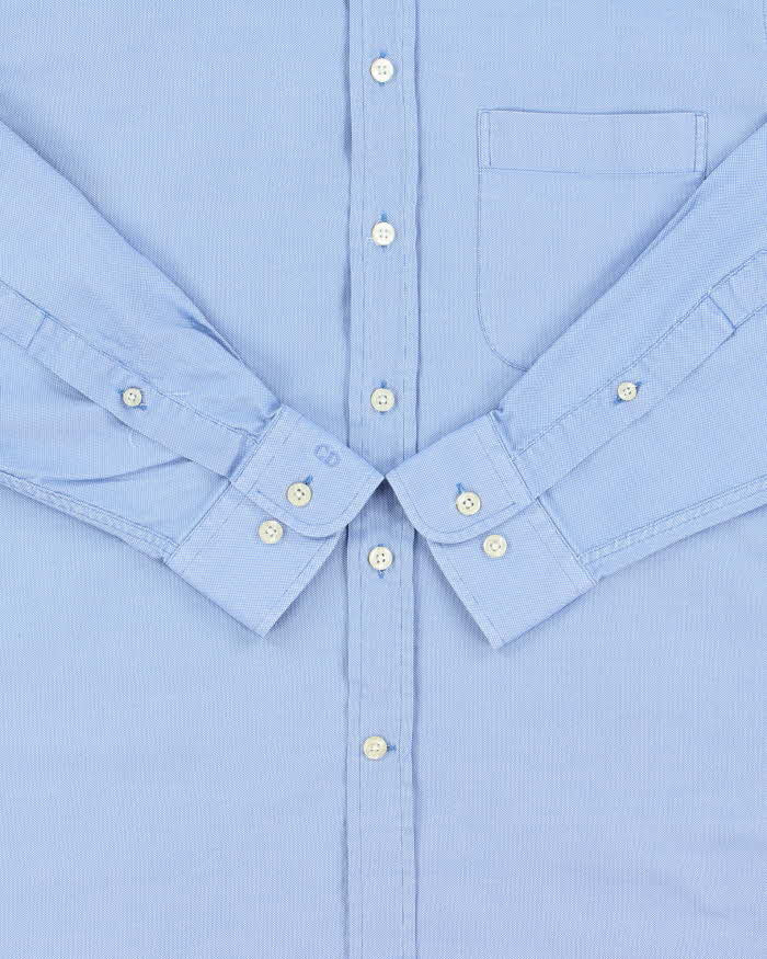 Vintage Y2K 00s Christian Dior Avenue Montaigne Egyptian Chambray Cotton Long Sleeve Shirt - M