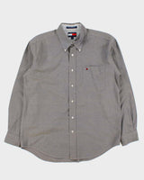 Vintage 1990s Tommy Hilfiger Iridescent Classic Cotton Long Sleeve Shirt - M