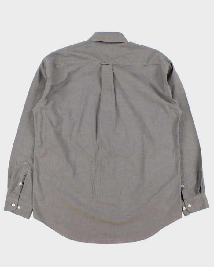 Vintage 1990s Tommy Hilfiger Iridescent Classic Cotton Long Sleeve Shirt - M
