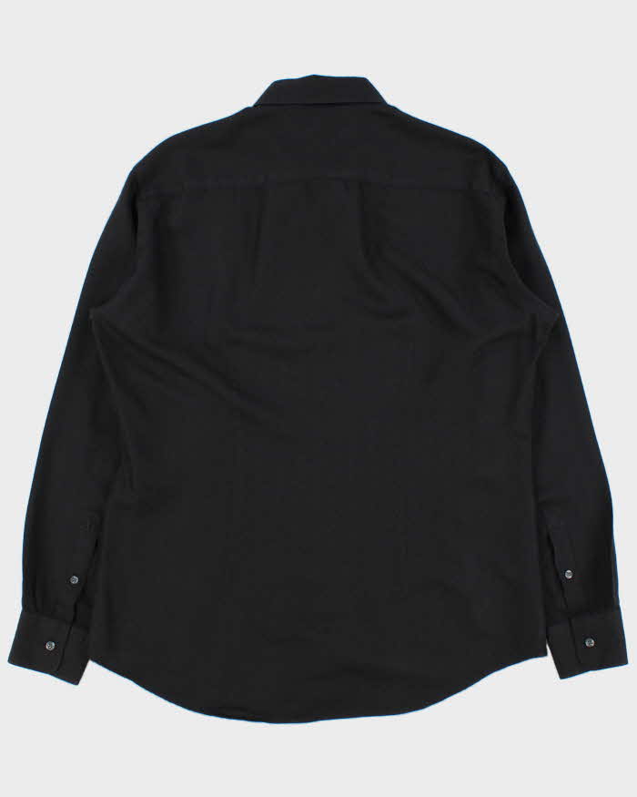 Vintage Versace Collection Black Classic Greek Key Monogram Long Sleeve Shirt - L