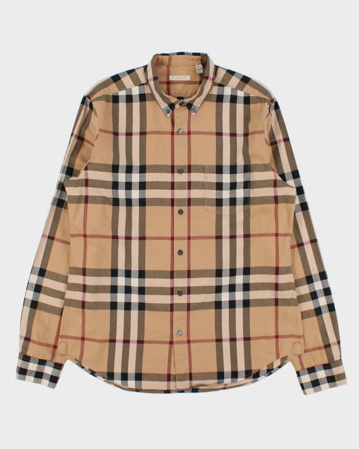 Vintage Burberry Brit Classic Nova Check Long Sleeve Pocket Shirt - L