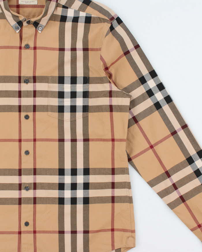 Vintage Burberry Brit Classic Nova Check Long Sleeve Pocket Shirt - L