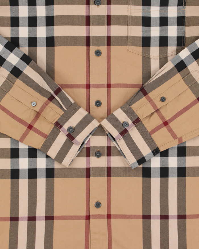 Vintage Burberry Brit Classic Nova Check Long Sleeve Pocket Shirt - L