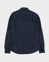 Vintage Lacoste Navy Garment Dyed Long Sleeve Utility Shirt - M