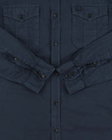 Vintage Lacoste Navy Garment Dyed Long Sleeve Utility Shirt - M