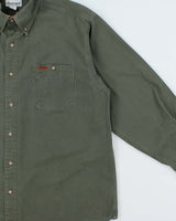 Vintage Y2K 00s Carhartt Moss Canvas Long Sleeve Tradesman Shirt - XL