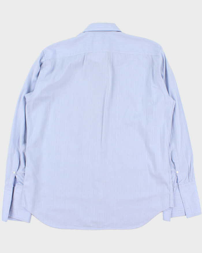 Vintage Y2K 00s Canali Sky Blue Striped Long Sleeve Dress Shirt - L