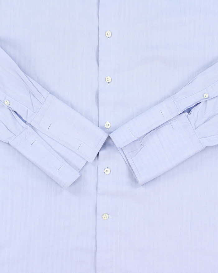 Vintage Y2K 00s Canali Sky Blue Striped Long Sleeve Dress Shirt - L