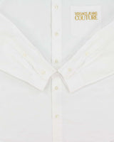 2021 Versace Jeans Couture Gold Embroidered Long Sleeve Pocket Shirt - L