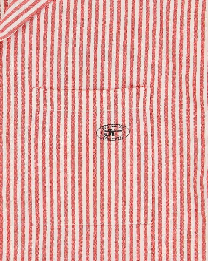 Vintage 1990s JT Original Party Animal Striped Short Sleeve Camp Collar Shirt - M