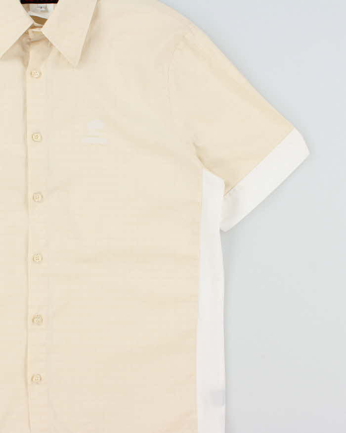 Vintage Y2K 00s Versace Sport Embroidered Check Panel Short Sleeve Shirt - S