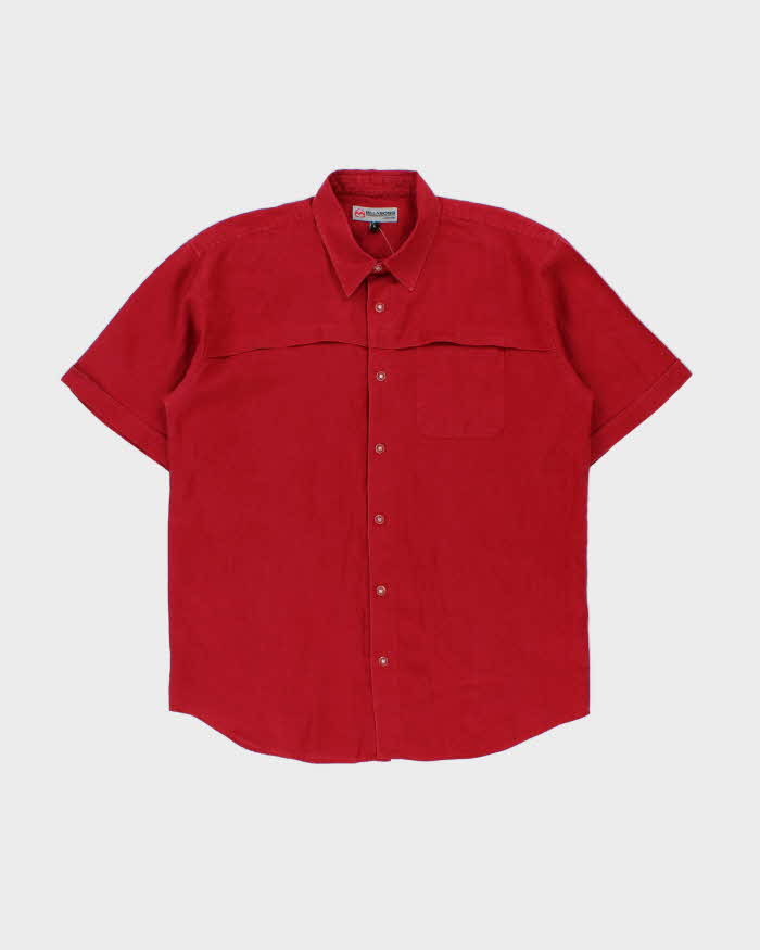 Vintage Y2K 00s Billabong Scarlet Red Short Sleeve Pocket Shirt - L
