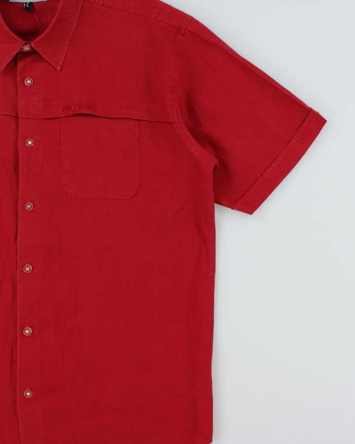 Vintage Y2K 00s Billabong Scarlet Red Short Sleeve Pocket Shirt - L
