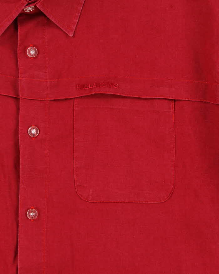 Vintage Y2K 00s Billabong Scarlet Red Short Sleeve Pocket Shirt - L