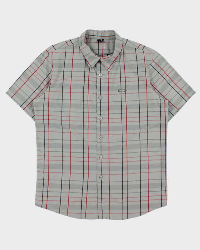 Vintage Oakley Plaid Embroidered Short Sleeve Shirt - M