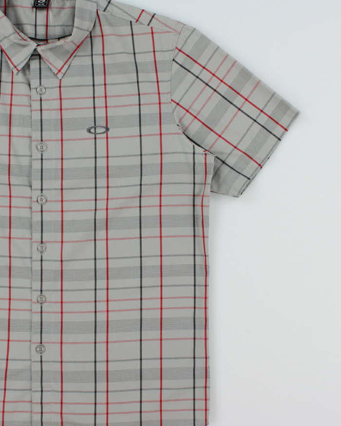 Vintage Oakley Plaid Embroidered Short Sleeve Shirt - M