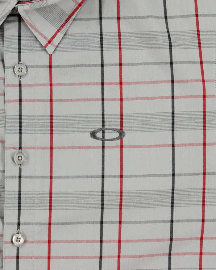 Vintage Oakley Plaid Embroidered Short Sleeve Shirt - M