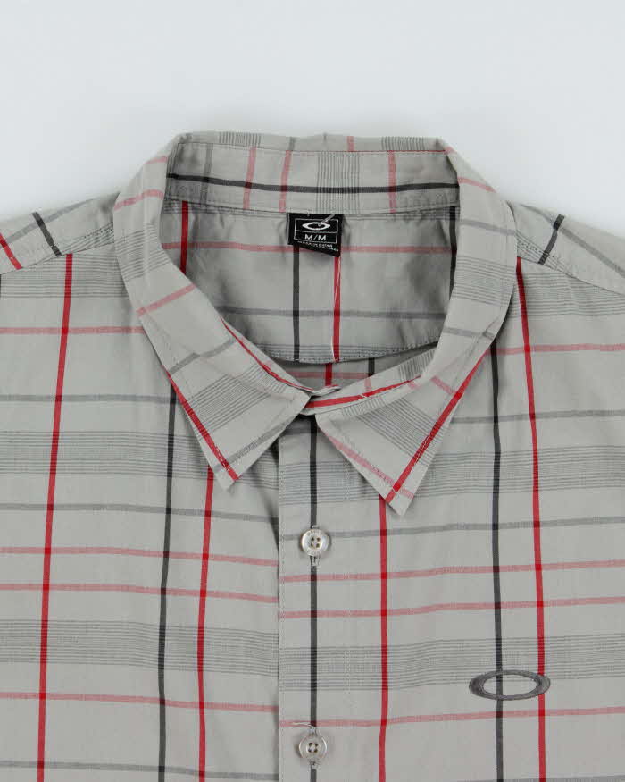 Vintage Oakley Plaid Embroidered Short Sleeve Shirt - M
