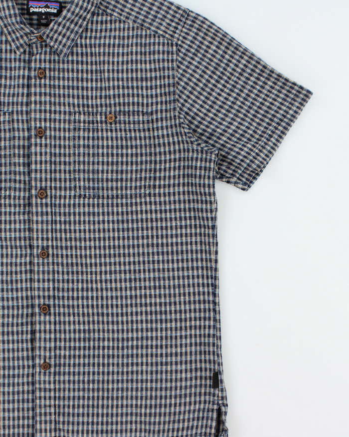 Vintage Patagonia Organic Hemp Plaid Short Sleeve Shirt - M