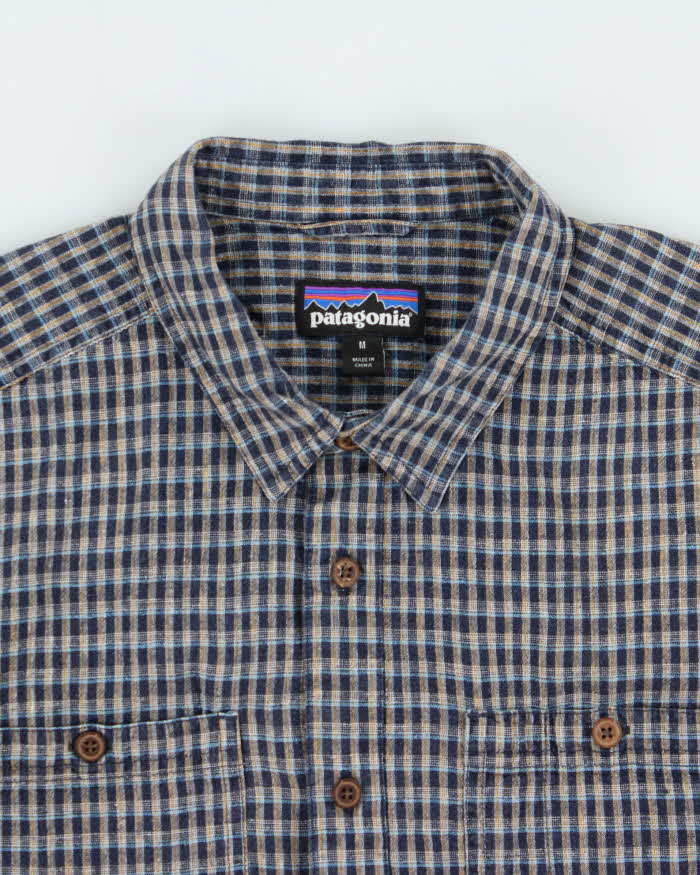 Vintage Patagonia Organic Hemp Plaid Short Sleeve Shirt - M