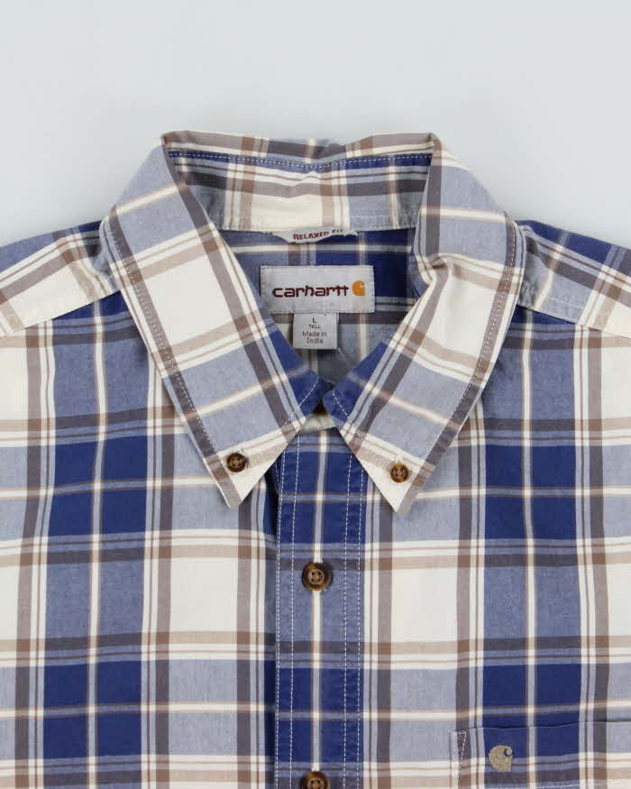 Vintage Carhartt Plaid Relaxed Fit Short Sleeve Pocket Shirt - L