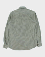 Vintage Prada Forest Green Houndstooth Check Long Sleeve Shirt - M