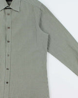 Vintage Prada Forest Green Houndstooth Check Long Sleeve Shirt - M