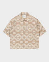 SS2024 Imperial Italy Heavyweight Embroidered Short Sleeve Camp Collar Shirt - L