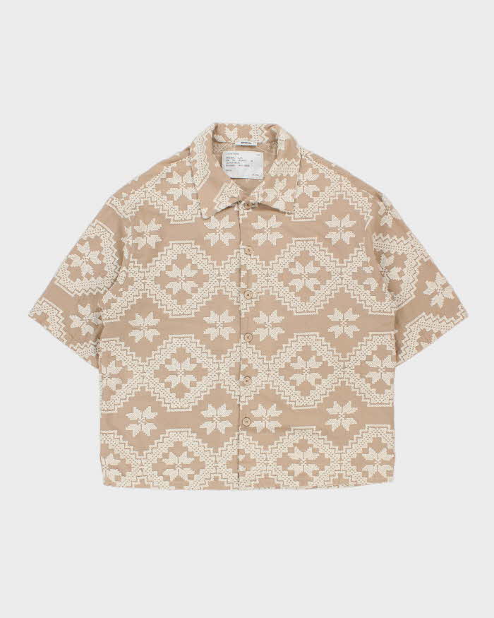 SS2024 Imperial Italy Heavyweight Embroidered Short Sleeve Camp Collar Shirt - L