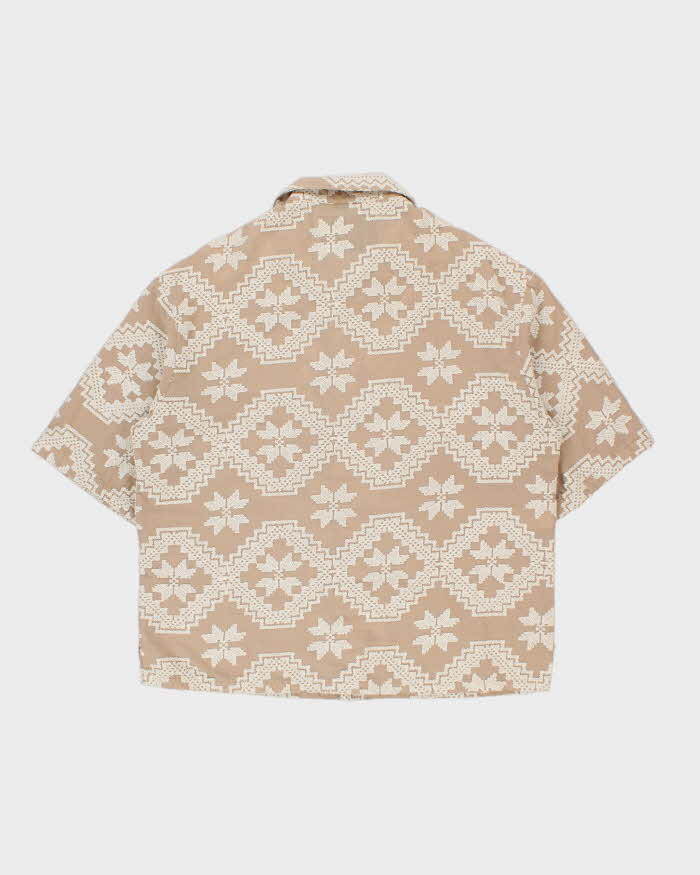 SS2024 Imperial Italy Heavyweight Embroidered Short Sleeve Camp Collar Shirt - L