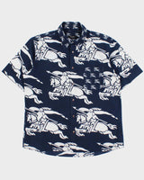Vintage Y2K 00s Burberry Black Label Japan Exclusive Monogram Prorsum Short Sleeve Shirt - M