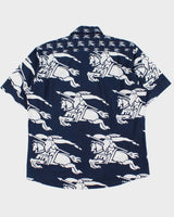 Vintage Y2K 00s Burberry Black Label Japan Exclusive Monogram Prorsum Short Sleeve Shirt - M