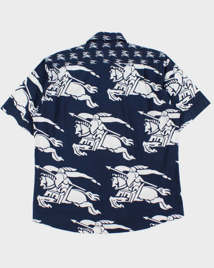 Vintage Y2K 00s Burberry Black Label Japan Exclusive Monogram Prorsum Short Sleeve Shirt - M
