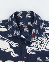 Vintage Y2K 00s Burberry Black Label Japan Exclusive Monogram Prorsum Short Sleeve Shirt - M