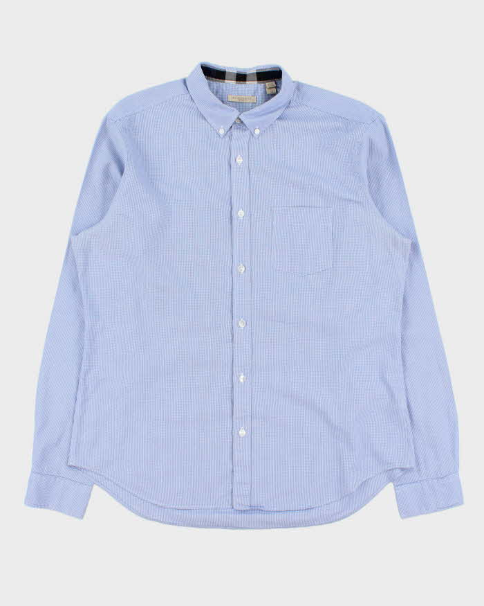 Vintage Burberry Brit Mini Houndstooth Check Long Sleeve Shirt - XL