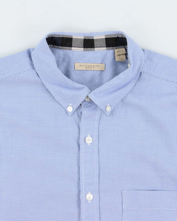 Vintage Burberry Brit Mini Houndstooth Check Long Sleeve Shirt - XL