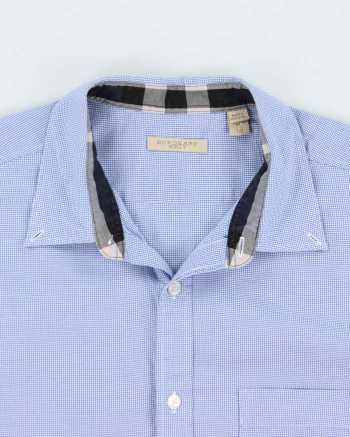 Vintage Burberry Brit Mini Houndstooth Check Long Sleeve Shirt - XL